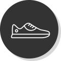 sneaker line shadow circle icon design vector